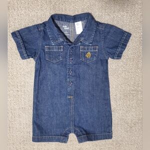 Denim Short Sleeve Romper By Baby B'Gosh